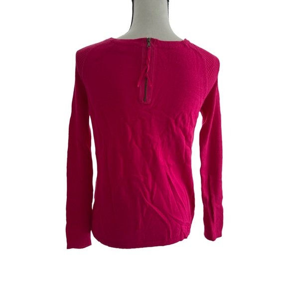 Ann Taylor LOFT Pink long sleeve back Short zipper sweater women's size Small - Picture 2 of 10